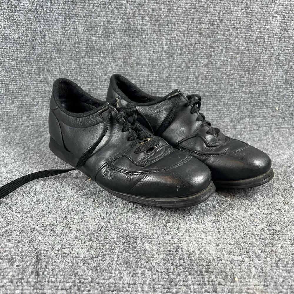 Vintage Knapp Black Leather Shoes Size 7.5 – Vibram Sole – Read Description
